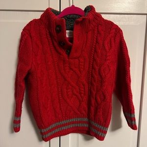 Baby Gap red cable knit sweater size 18-24mos